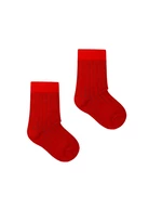 Kabak Detské Ponožky Klasické Rebrované Červené/Námornícka Modrá