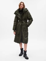 Dark Green Women's Winter Quilted Hooded Coat GAP