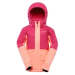 Orange-pink girls' ski jacket with PTX ALPINE PRO Reamo membrane
