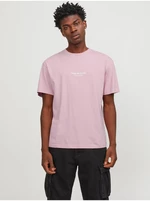Světle růžové pánské tričko Jack & Jones Vesterbro - Pánské