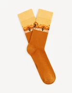 Orange men's socks Celio Gisocactu