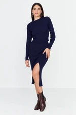 Trendyol Navy Blue Crop Knitwear Two Piece Set