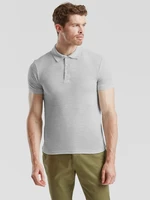 Light Grey Men's Polo Shirt Tailored Fit Friut of the Loom