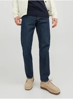 Dark blue men's straight fit jeans Jack & Jones Chris - Men's