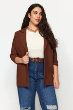 Trendyol Curve Brown Collar Detailed Jacket