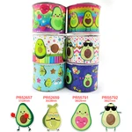 DIY Cartoon Avocado Printed Grosgrain Ribbon For Craft Supplies Sewing Accessories 5 Yards, Planar Resins 10 Pieces. 44266