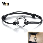 Vnox Free Custom Urn Ashes Bracelets for Men Women Adjustable Rope Circle of Life Eternity Memorial Gifts Cremation Jewelry