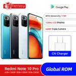 Global ROM Xiaomi Redmi Note 10 Pro 128GB / 256GB Dimensity 1100 Octa Core 120Hz 6.6" FHD+ Display 64MP Camera 5000mAh