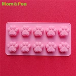 GT16-37 10-cavity Bear Footprint Shaped Silicone Chocolate Mold Dessert Mousse Mould Cake Decoration Tools Wholesale & Retail