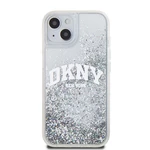 Zadní kryt DKNY Liquid Glitter Arch Logo pro Apple iPhone 14, transparentní