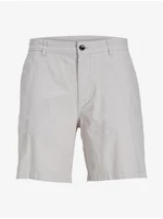 Krémové pánské chino kraťasy s příměsí lnu Jack & Jones Ace - Pánské