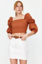 Dámský crop top Trendyol Ruffle detailed