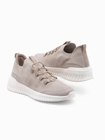 Ombre Men's ankle sneakers in combined materials - beige