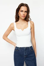 Trendyol Ecru Crop Basic Top Knitwear Blouse