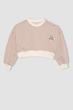 DEFACTO Crop Crew Neck Sweatshirt