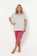 Felipa ́s pyjamas, short sleeves, 3/4 leg - print/raspberry