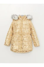 LC Waikiki Girls' Printed Hooded Coat