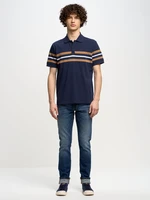 Big Star Man's Polo T-shirt 152246-403 Navy Blue