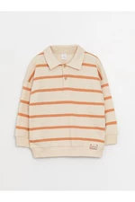 LC Waikiki Polo Neck Long Sleeve Striped Baby Boy Sweatshirt