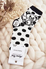 Women's mismatched socks with teddy bear, black and white