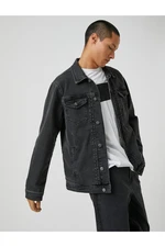 Koton Basic Denim Jacket Classic Collar with Pocket Detail with Buttons.