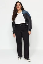 Trendyol Curve Black High Waist Belted Stright Fit Jeans