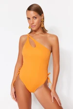 Trendyol Orange One-Shoulder Decollete Regular Leg Swimsuit