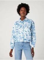 White-Blue Women's Patterned Denim Jacket Wrangler