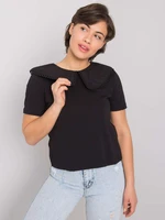 Black blouse with collar from Kaysie RUE PARIS