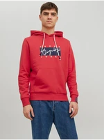 Red Mens Hoodie Jack & Jones Josh - Men