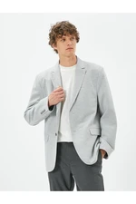 Koton Blazer Jacket Slim Fit Buttoned Double Pocket Detailed