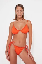 Trendyol Pomegranate Flower Ruffle High Leg Bikini Bottom