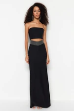 Trendyol Evening Dress With Black Lined Woven Shiny Stones Evening Dress