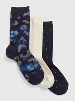 Set of three pairs of women's socks in navy blue and white GAP