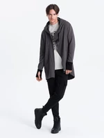 Ombre Asymmetrical men's sweatshirt with a spacious hood NANTES