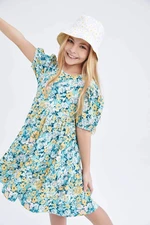 DEFACTO Girls Floral Short Sleeve Dress