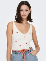 Cream patterned tank top JDY Nanna - Women