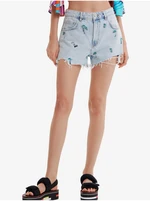 Light blue denim shorts Desigual Milano - Women