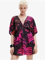 Black Women Patterned Dress Desigual Ko Samui - Women