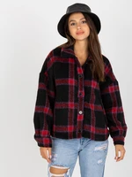 Black plaid shirt with pockets