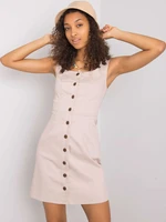 Beige dress with buttons