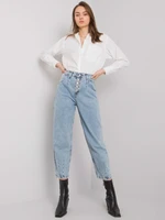 Blue Ladies Mom Jeans by Varenna