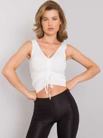 Women's white top with hem