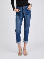 Dark blue womens shortened boyfriend jeans ORSAY - Women