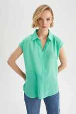 DEFACTO Regular Fit Shirt Collar Short Sleeve Short Sleeve Blouse