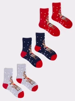 Yoclub Kids's Christmas Socks 3-Pack SKA-X045G-AA00