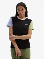 Black Women's T-Shirt VANS Colorblock Crew - Women