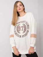 Cotton oversize sweatshirt Ecru with print