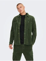 Dark Green Men's Corduroy Outshirt ONLY & SONS Track - Men