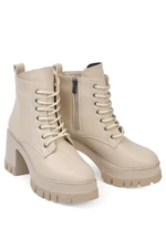 Capone Outfitters Capone Round Toe Women's Lace-Up Mid Heel Boots.